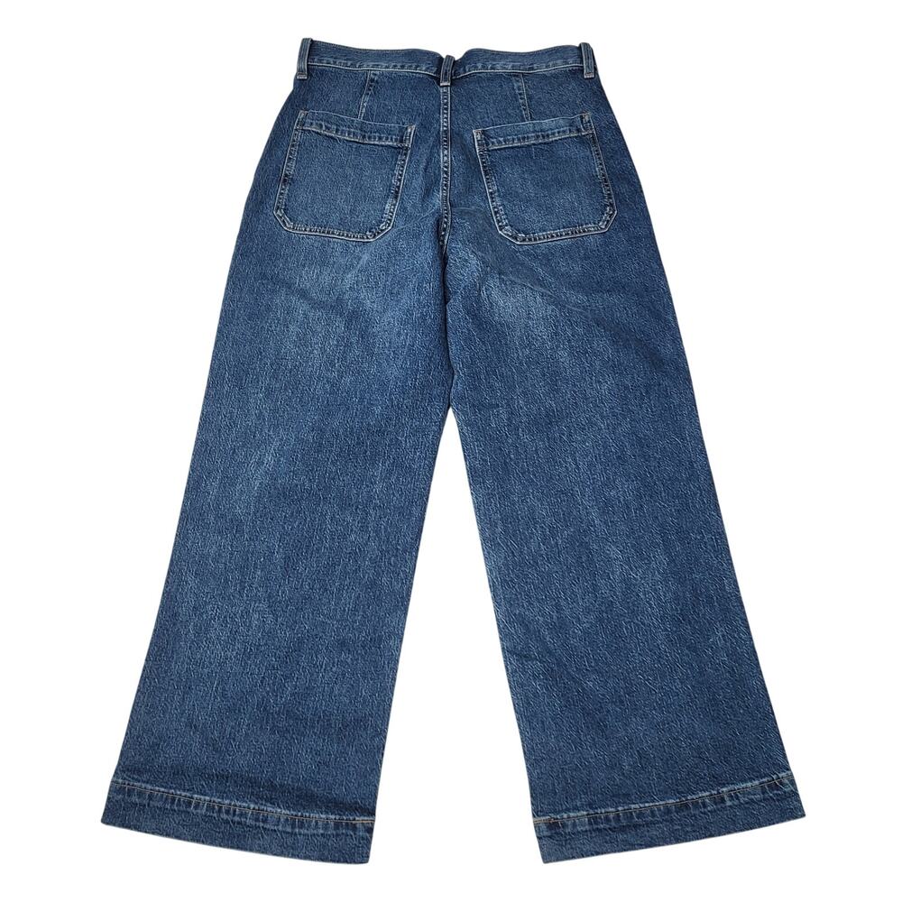 J. Crew Wide Leg Cropped Utility Jeans Stretch High Rise Medium Wash Trouser 28 - Picture 4 of 11